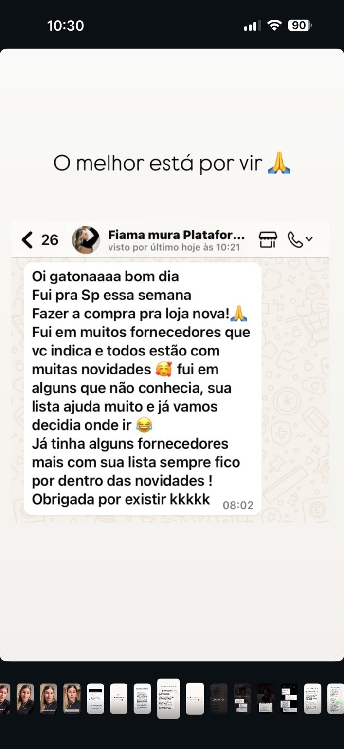 Depoimento de aluna sobre compras e fornecedores
