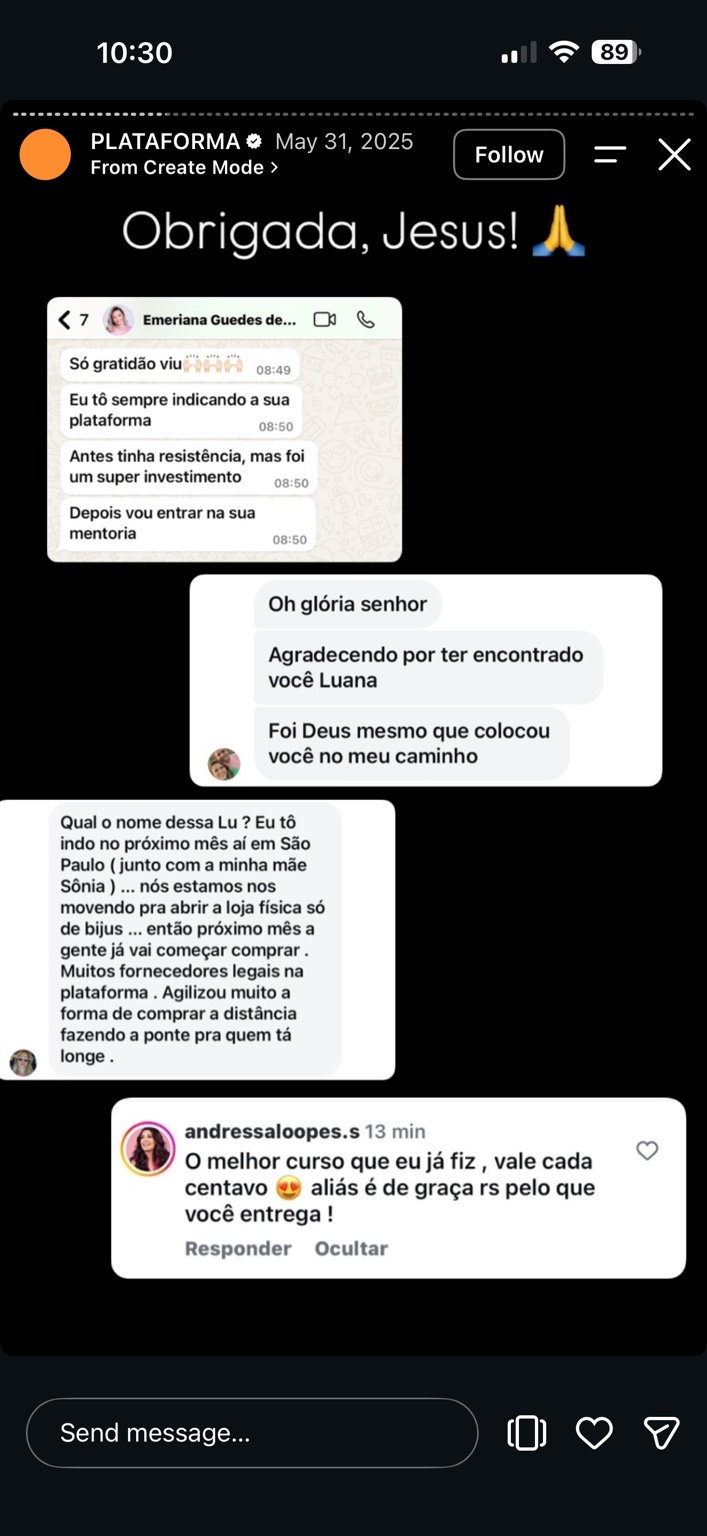 Relatos de alunas sobre a plataforma